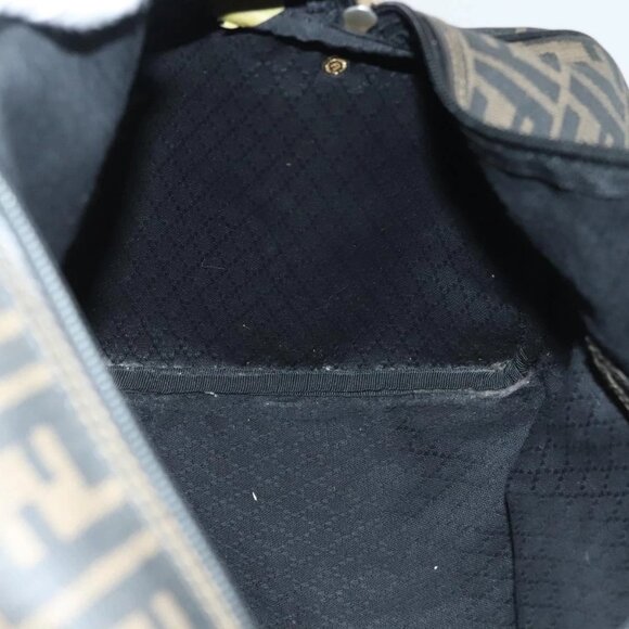 FENDI Zucca Canvas Hand Bag PVC Black Brown Auth 139395 - Picture 12 of 16